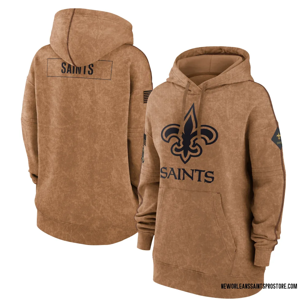 Women's New Orleans Saints Brown 2023 Salute to Service Pullover Hoodie